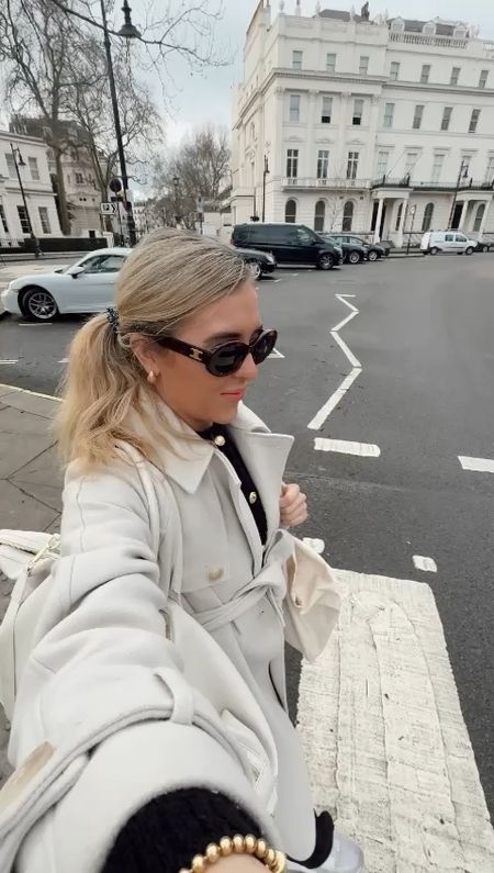 Celine sunglasses - Amazon earrings - Hm cardigan - Hm trousers - Nike trainers - riverisland coat - katie loxton bag

#LTKSeasonal #LTKstyletip #LTKeurope