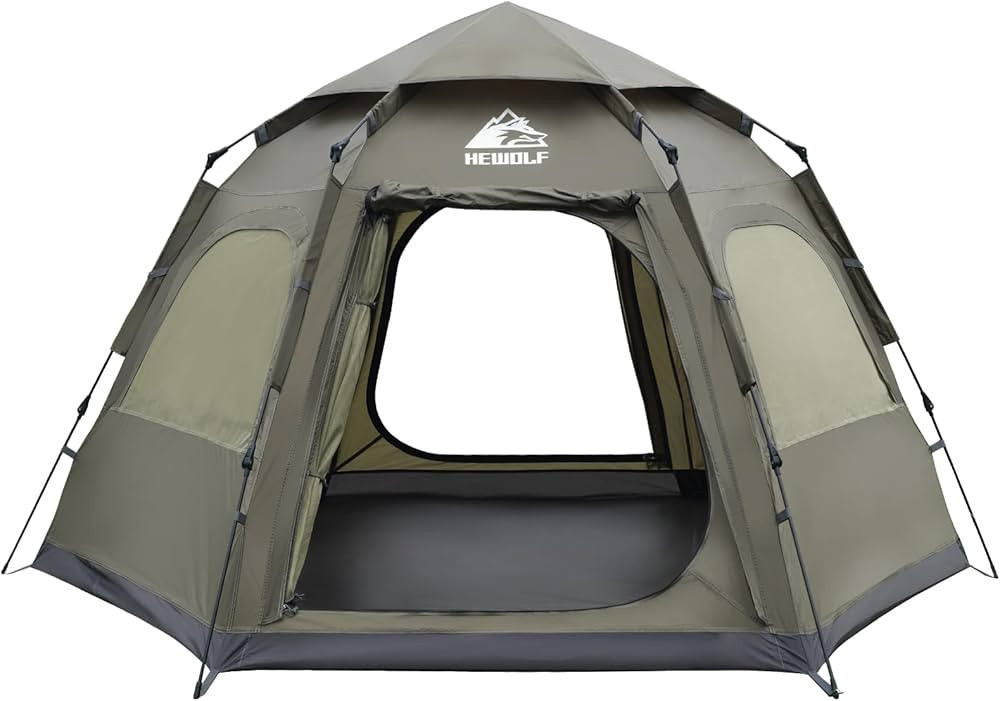 Hewolf 2/3/4 Person Camping Tent - Instant Pop Up Waterproof 2 Doors Tent with Easy Setup | 3-Sea... | Amazon (US)