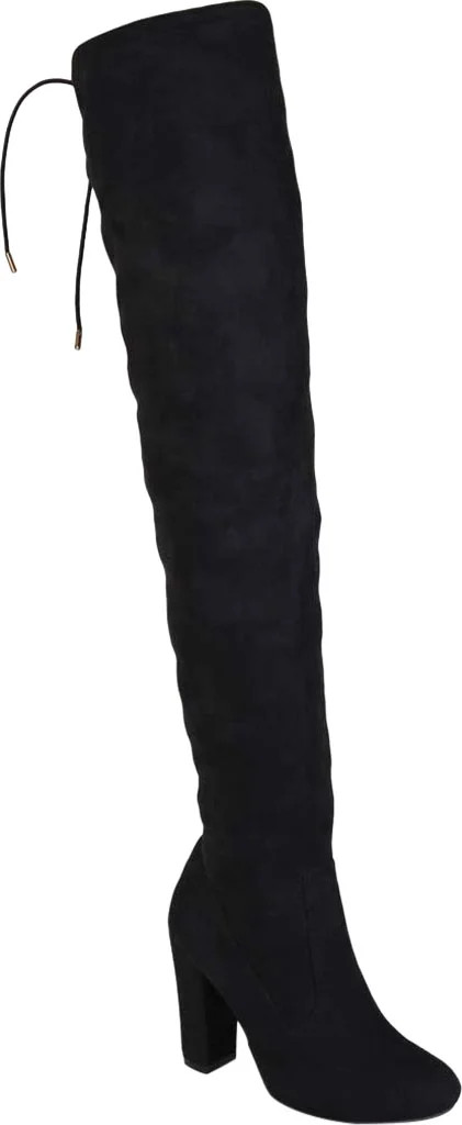 Women's Journee Collection Maya Over The Knee Boot Black Faux Suede 8 M | Walmart (US)