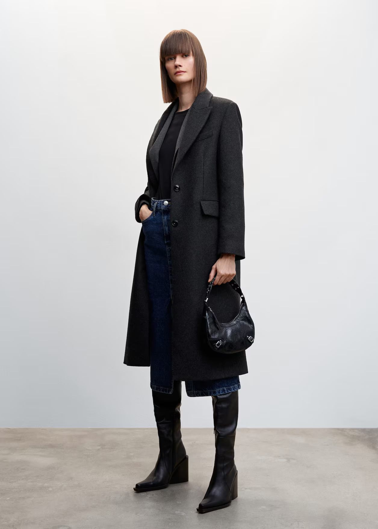 Buttoned wool coat -  Women | Mango USA | MANGO (US)