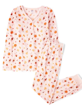Womens Mommy And Me Long Sleeve Pumpkin Spice Cotton Henley Pajamas - PETAL | The Children's Plac... | The Children's Place