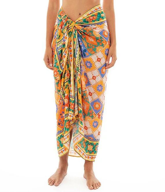 Agua Bendita Marine Tile Placement Print Sarong Swim Cover-Up Sarong | Dillard's | Dillard's