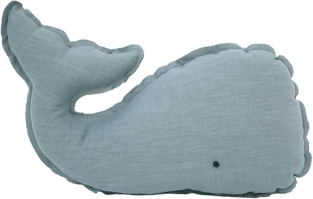 Marble Empire Whale Pillow Linen, Blue Whale Throw Pillows with Free Style Edge,Coastal Ocean Dec... | Amazon (US)
