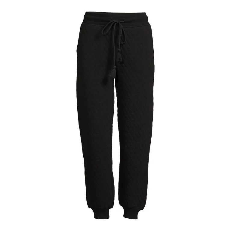 Time and Tru Women's Coordinating Quilted Drawstring Waist Pant | Walmart (US)