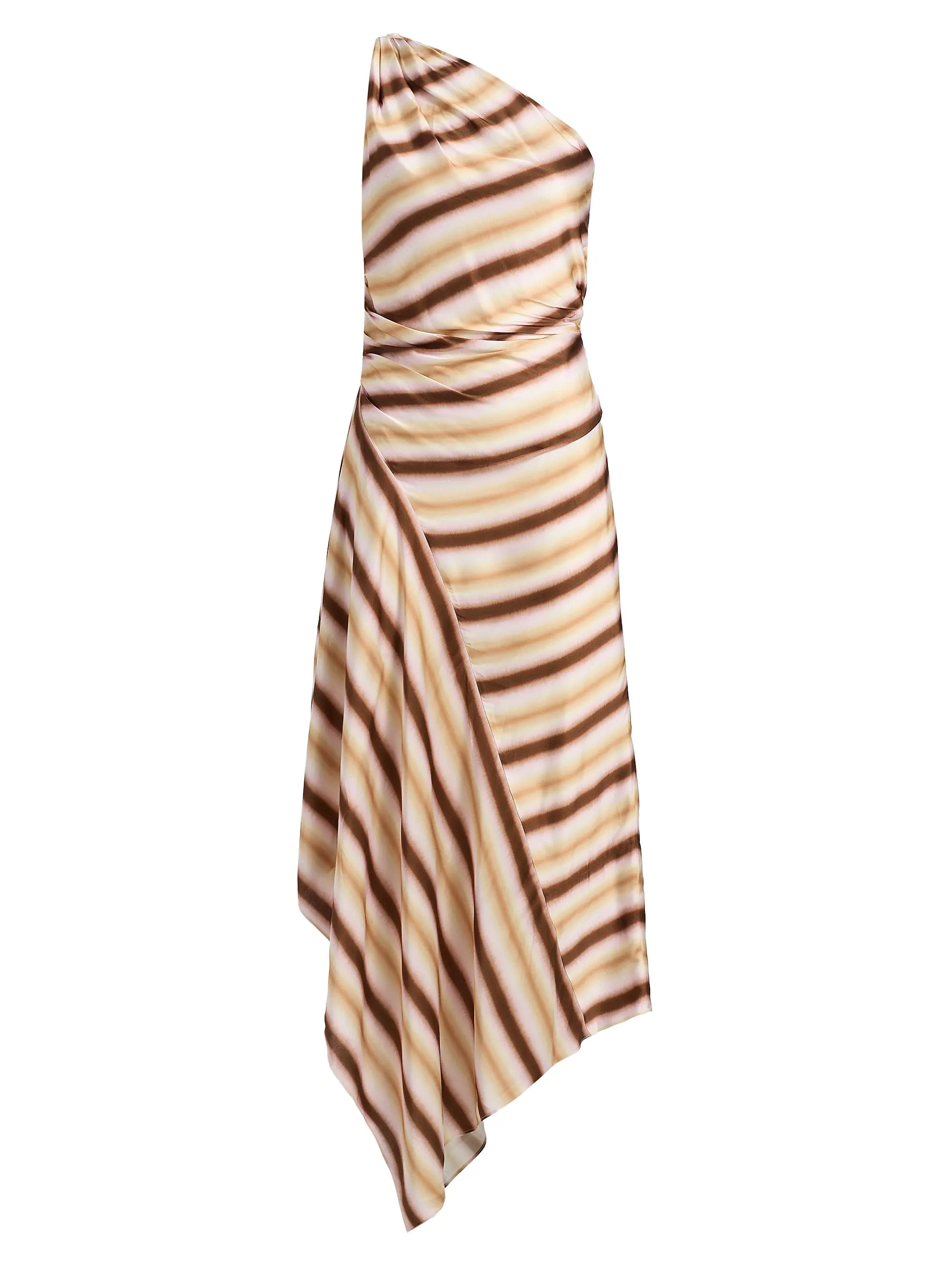Lyn Striped One-Shoulder Midi-Dress | Saks Fifth Avenue