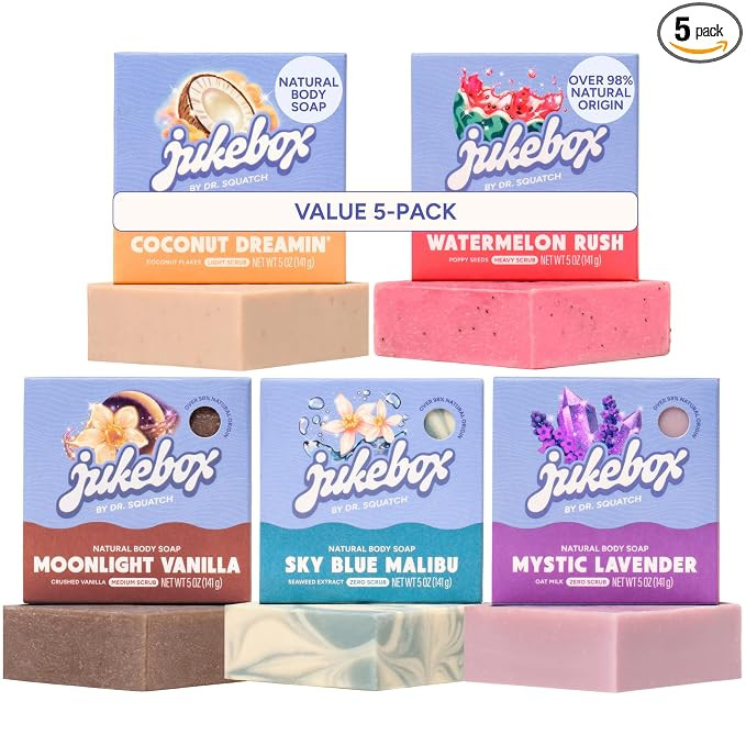 JUKEBOX Natural Women’s Bar Soap – Creamy Lather – Shower & Bath Soap, Sky Blue Malibu + Wa... | Amazon (US)