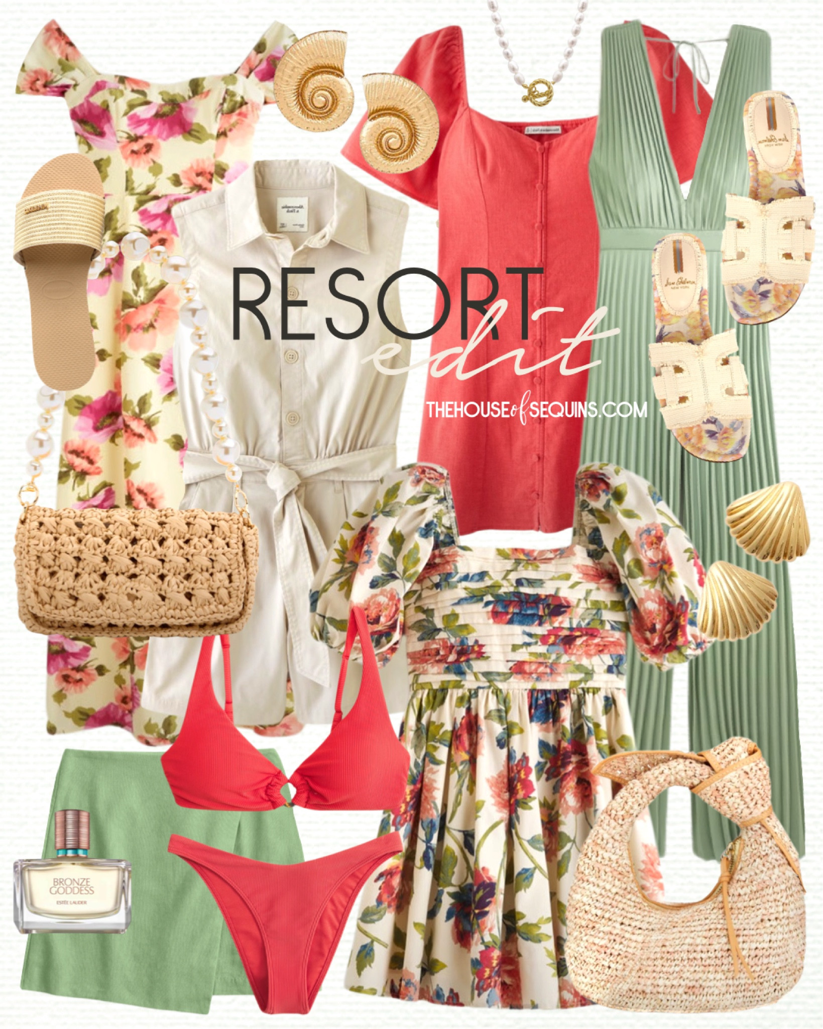 Shop these Abercrombie Vacation Outfit and Resortwear finds! Floral dress, maxi dress, pleated jumpsuit, raffia bag, linen romper, shell earrings, bikini swimsuit, Sam Edelman bay fray slide sandals and more! 

#LTKSwim #LTKTravel #LTKFindsUnder100