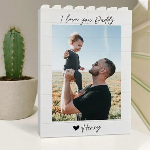 Custom Daddy and Me Brick Photo Block gifts for Fathers Day, Christmas, Birthday, Personalized Ph... | Amazon (US)