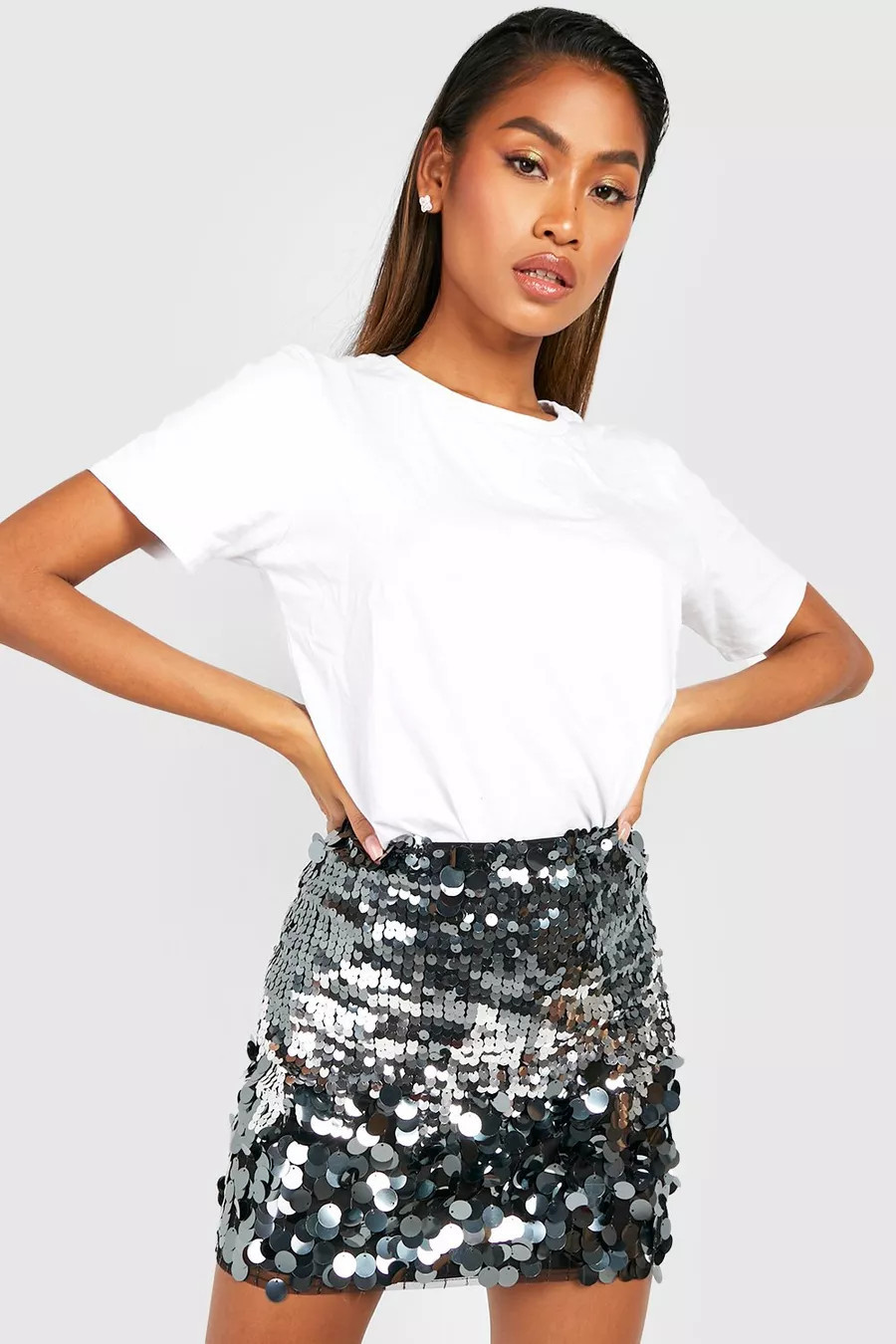 Disc Sequin Micro Mini Skirt | Boohoo.com (UK & IE)
