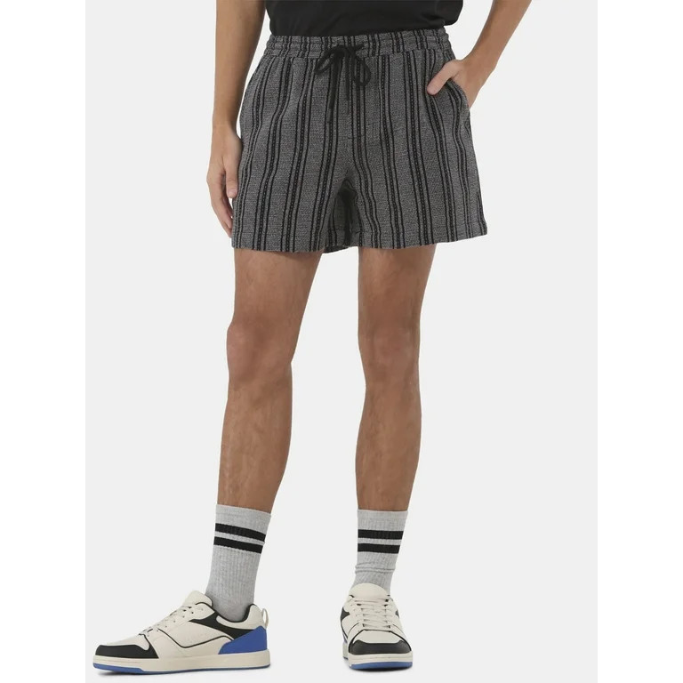 No Boundaries Textured Fabric Shorts, 5" Inseam, Men's & Big Men's | Walmart (US)