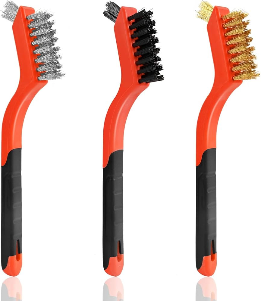 3pcs Wire Brushes for Cleaning Rust, Upgrade Wire Brush Set - Brass/Stainless Steel/Nylon Bristle... | Amazon (US)