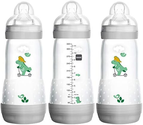 MAM Easy Start Anti-Colic Bottle 11 Ounce (3-Count), Baby Essentials, Fast Flow Bottles with Sili... | Amazon (US)