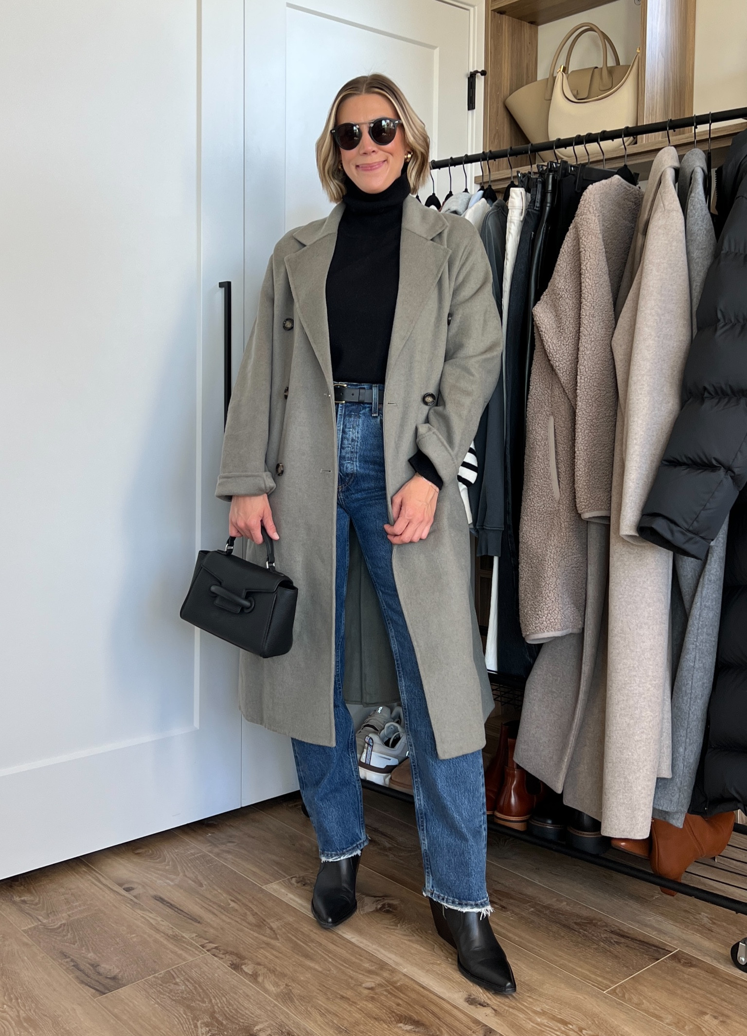 Wearing small turtleneck, 25 jeans (sized down), small coat, small belt, boots tts

#LTKfindsunder100 #LTKsalealert #LTKfindsunder50