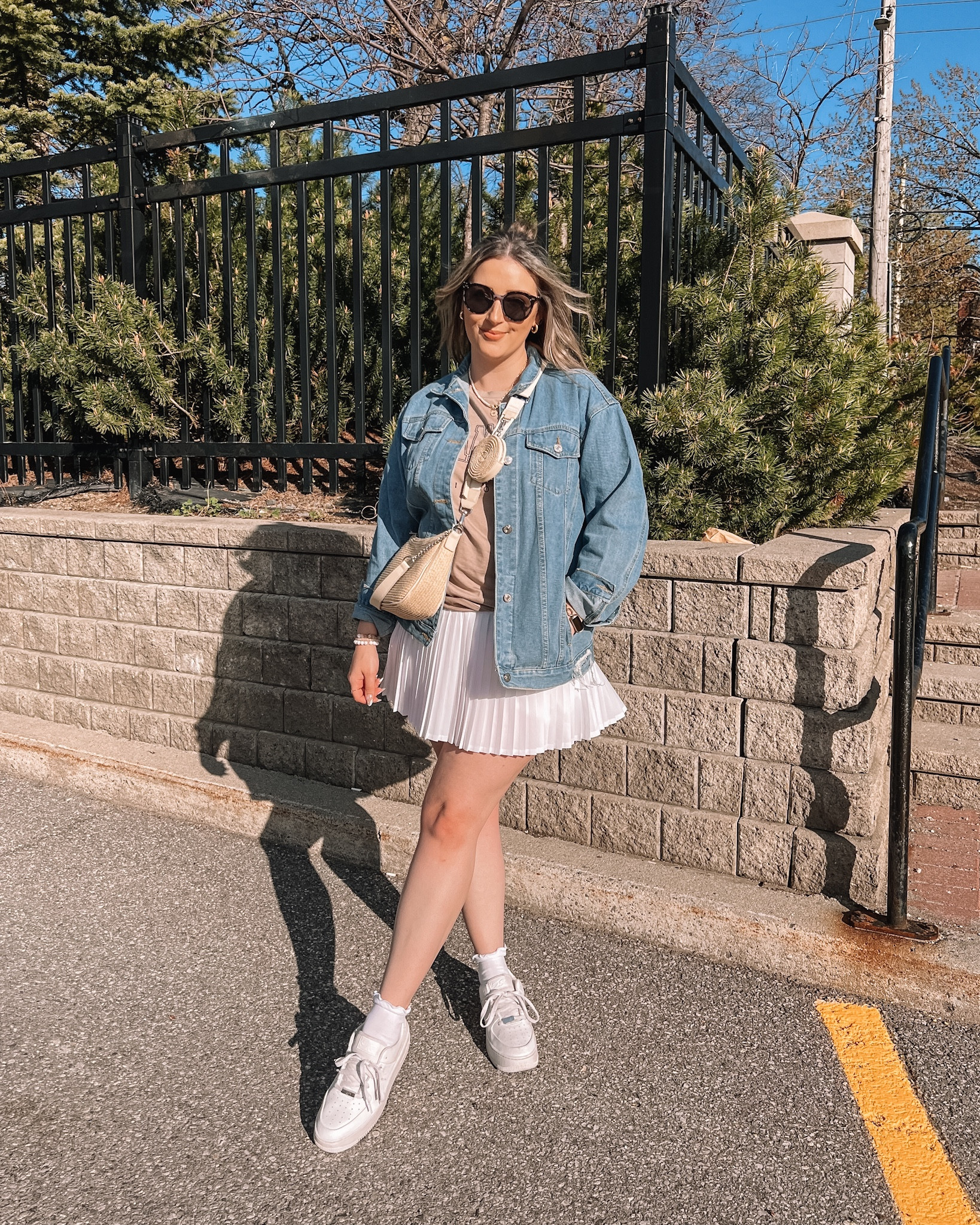 Casual spring outfit - white tennis skirt with built in shorts, Amazon denim jacket and graphic tee, white sneakers

Amazon fashion finds, casual outfit ideas, spring ootd


#LTKstyletip #LTKunder100 #LTKSeasonal