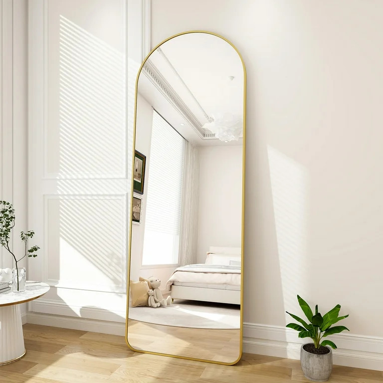Full Length Mirror Standing Hanging or Leaning Against Wall 65" x 22" Rounded Arch Floor Mirror F... | Walmart (US)