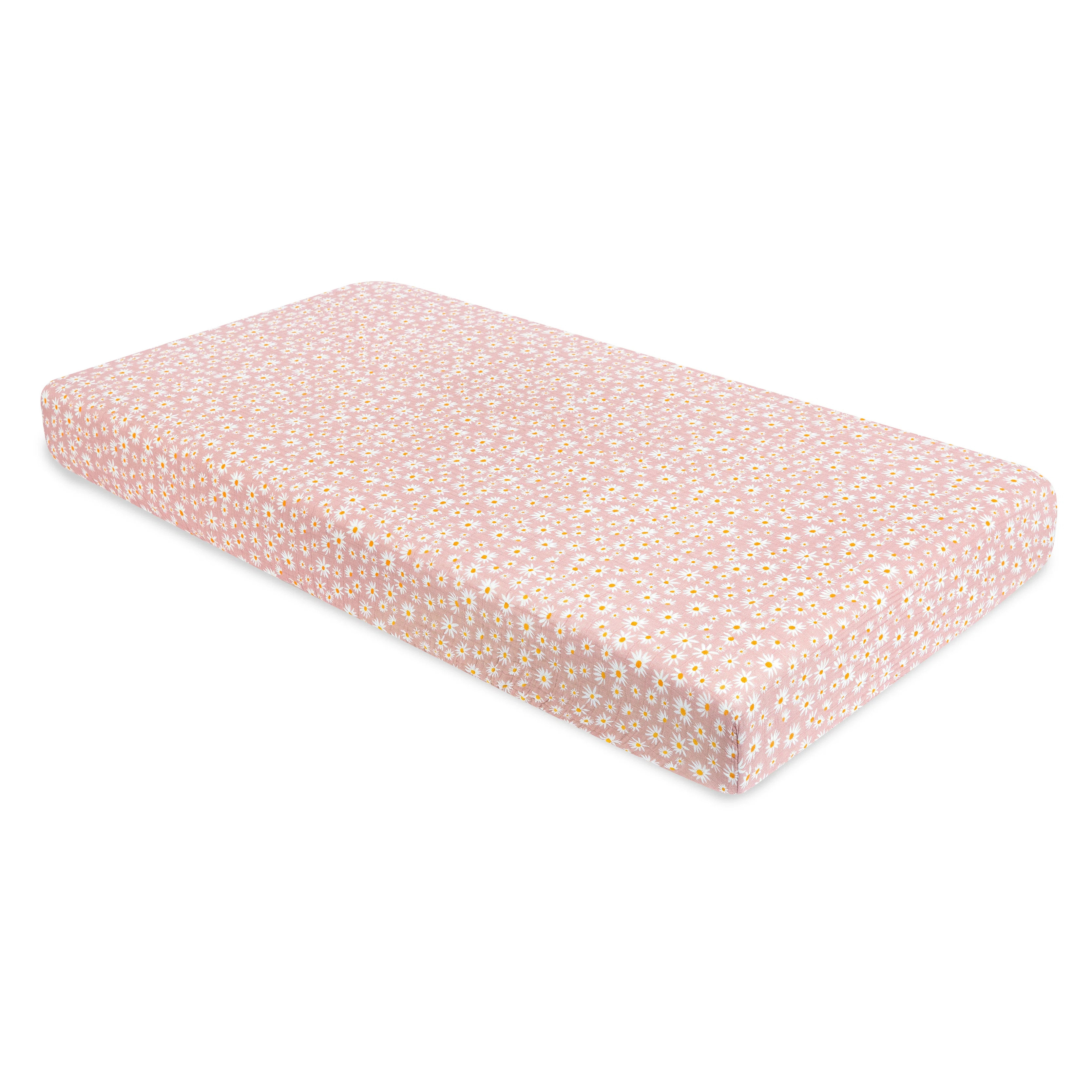 Daisy Muslin Crib Sheet in GOTS Certified Organic Cotton | Birch Lane
