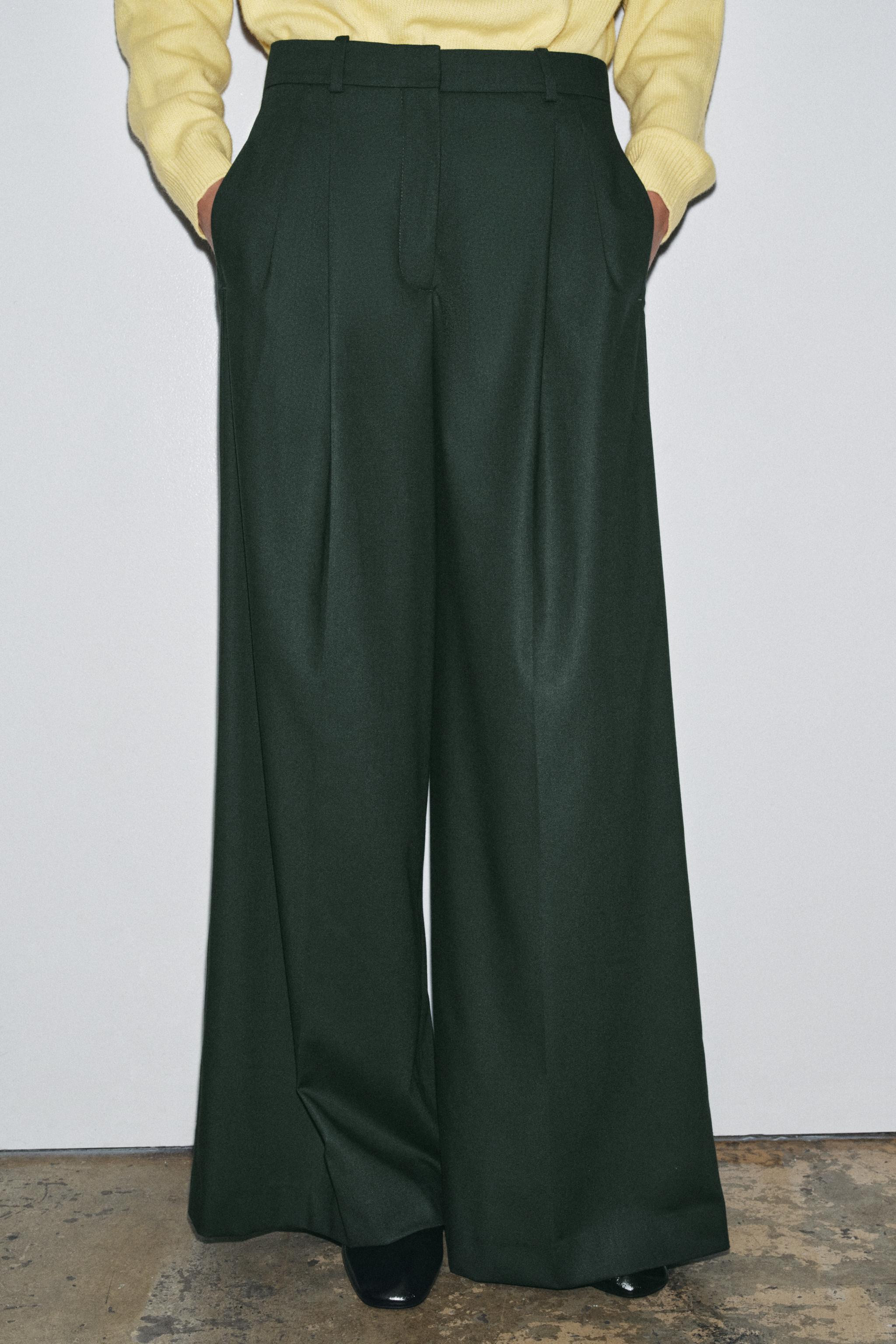 WIDE LEG PLEATED PANTS ZW COLLECTION | Zara US