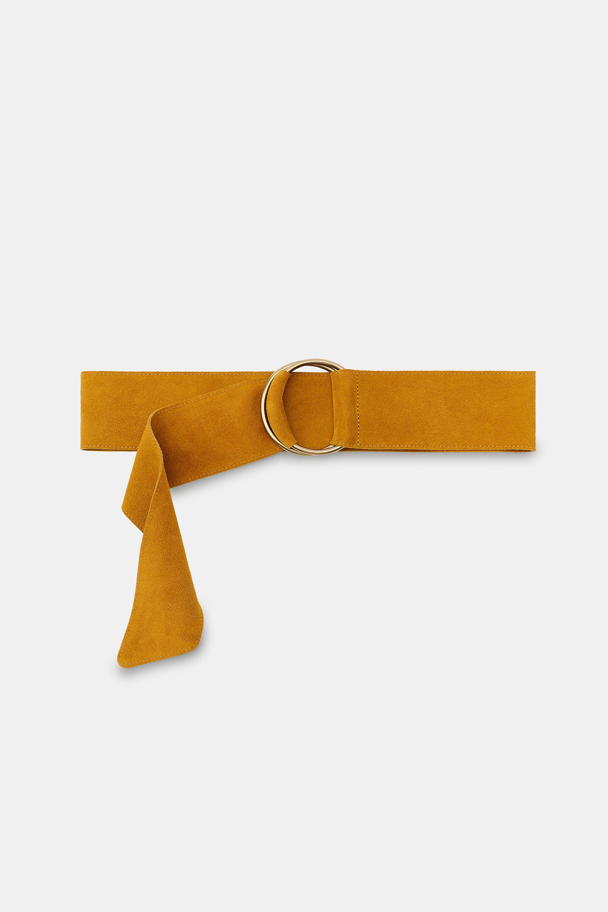 100% SUEDE LEATHER BELT WITH CIRCULAR BUCKLE | Zara Canada