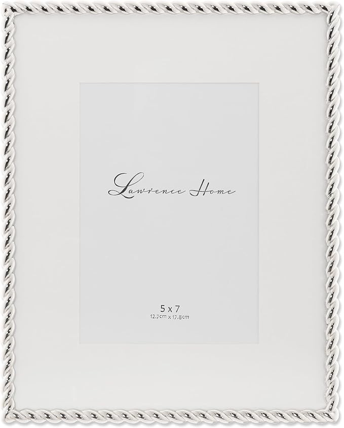 Lawrence Frames Silver Metal Rope 8x10 Matted for 5x7 Picture Frame (710080) | Amazon (US)