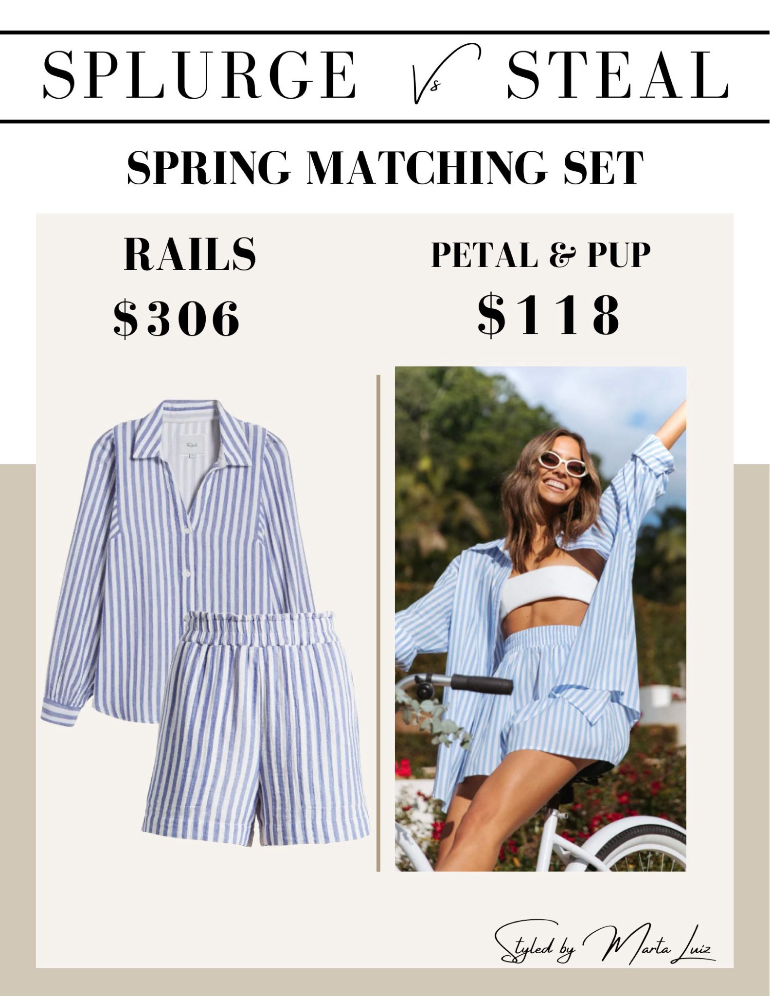 Splurge vs Steal
Spring matching sets 
Tails stripe button up shirt
Petal & Put spring set  

#LTKSeasonal #LTKstyletip