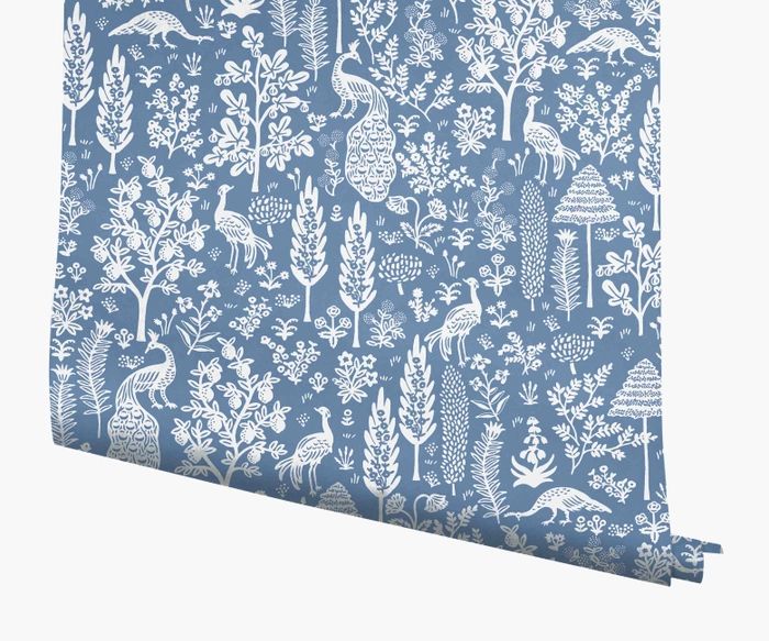 Blue & White Menagerie Toile Wallpaper | Rifle Paper Co.