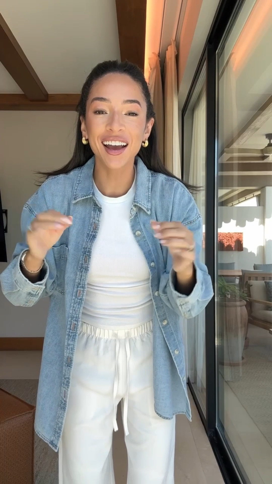 2025 favorites - wrinkle free pull-on pants! Wearing size XS tee, S denim shirt and size S in wrinkle free pants 🤍 

White pants 
Comfy outfit 
Travel outfit 
Airport outfit 
Denim shirt outfit 
Denim jacket

#LTKFindsUnder100 #LTKSeasonal #LTKTravel