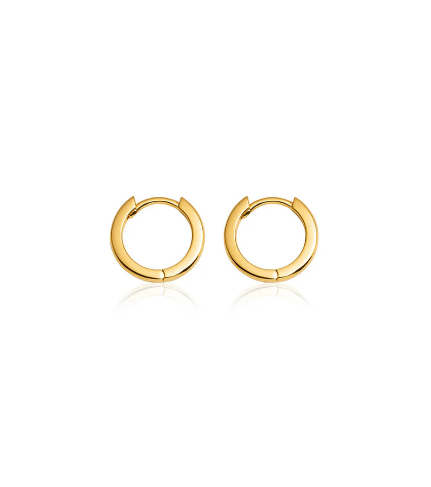 Sterling Silver Huggie Hoop Earrings (Gold) | Abbott Lyon