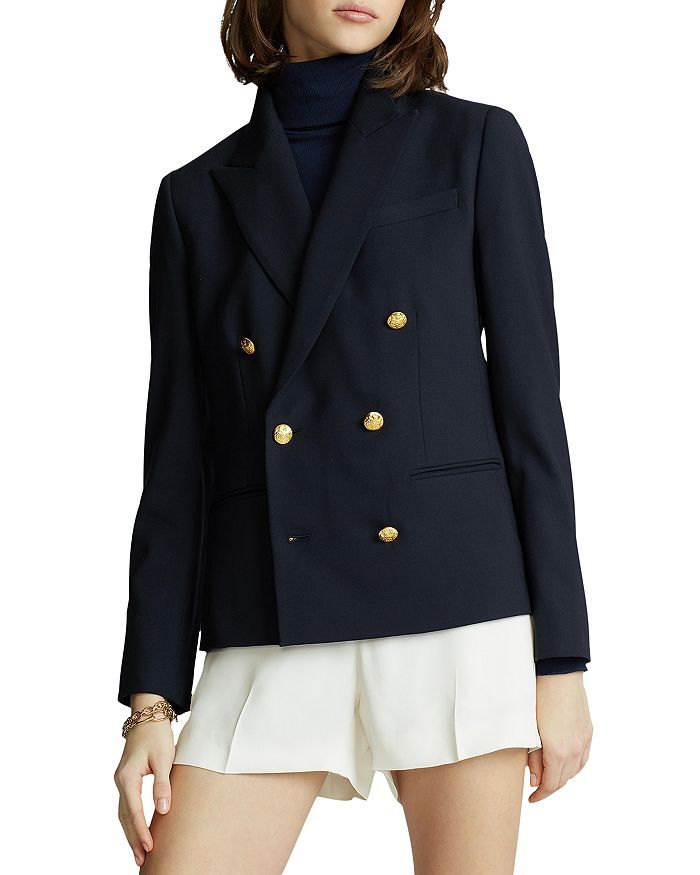 Ralph Lauren Double Breasted Stretch Wool Blazer Back to Results -  Women - Bloomingdale's | Bloomingdale's (US)