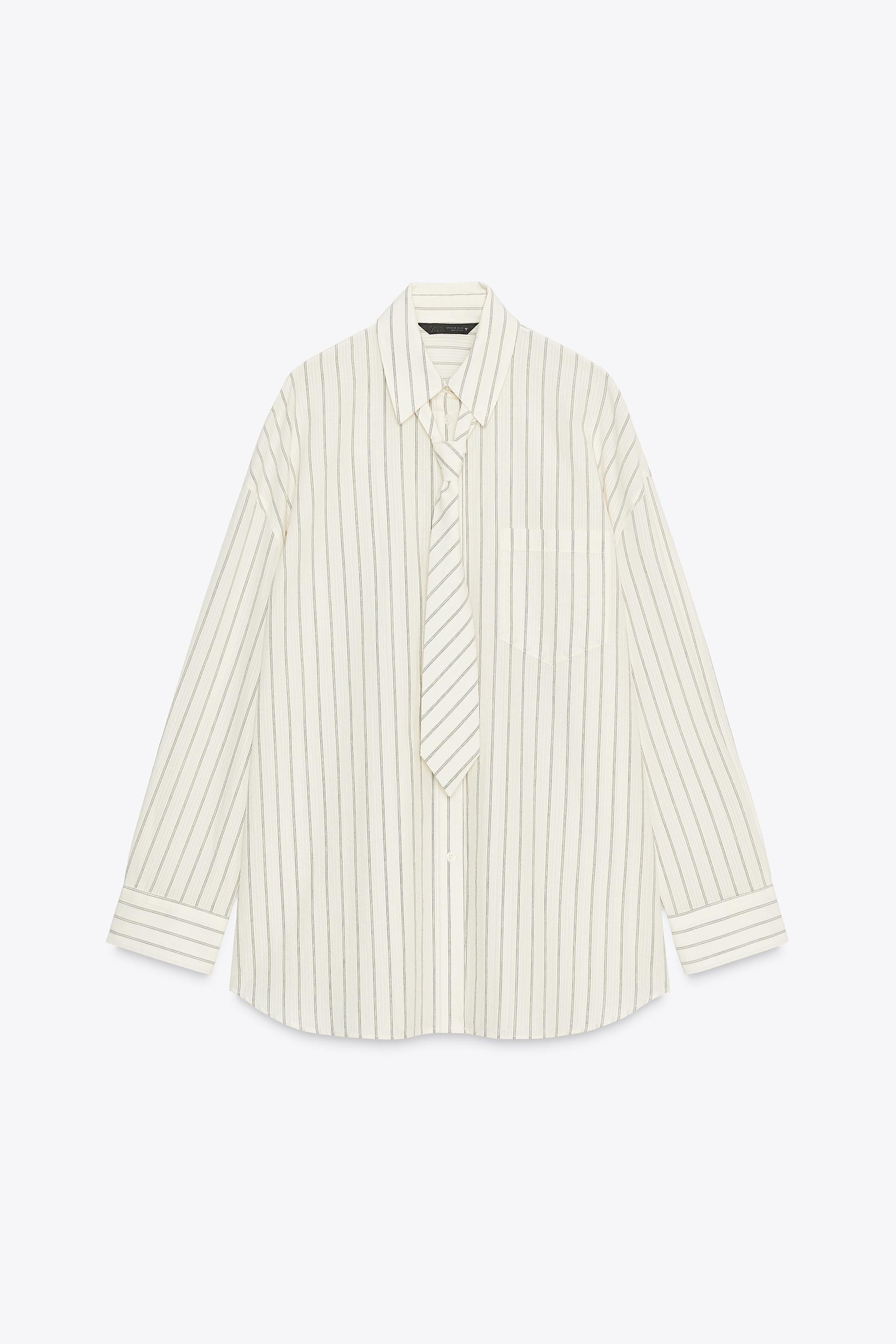 OVERSIZE SHIRT WITH TIE | Zara US