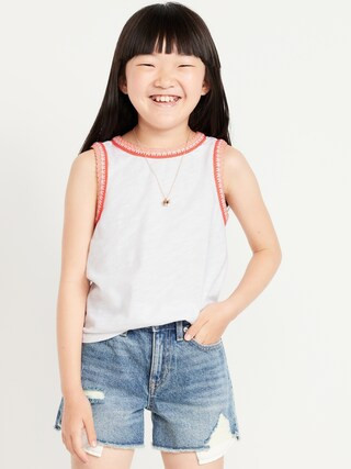 Sleeveless Crochet-Trim Top for Girls | Old Navy (US)