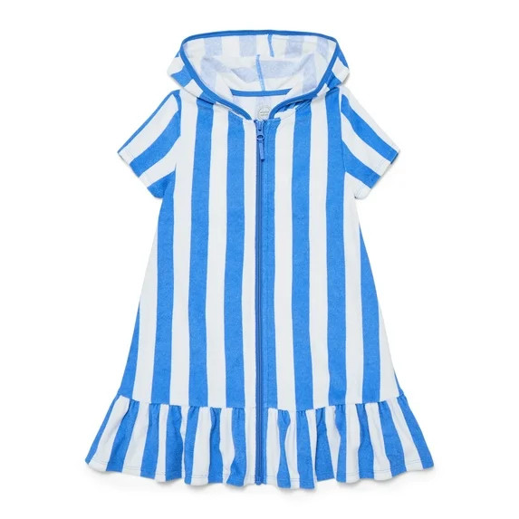Wonder Nation Girls Terry Towel Swimsuit Coverup Dress with UPF 50+, Sizes 4-18 & Plus | Walmart (US)
