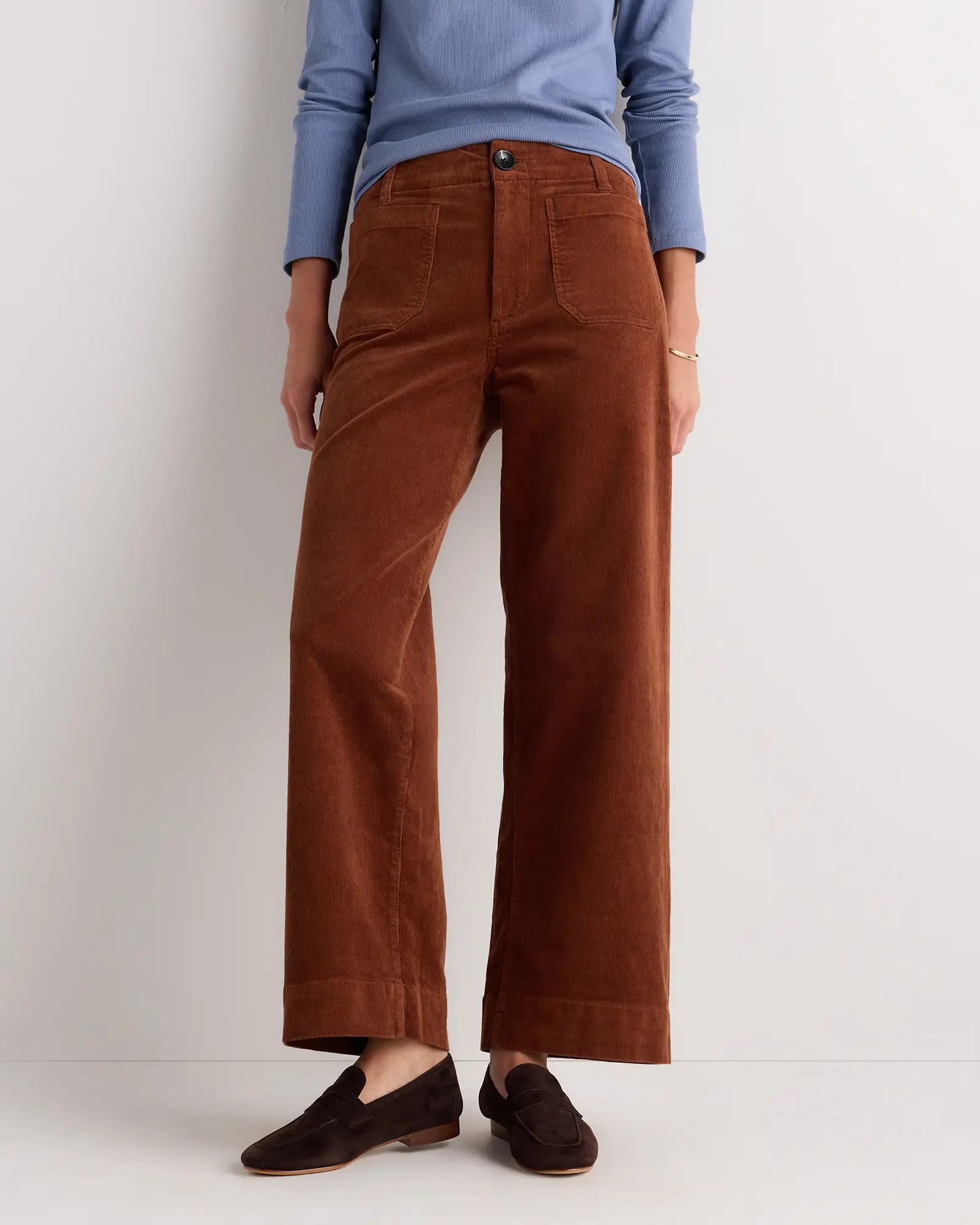 Organic Stretch Corduroy Cropped Wide Leg Pants | Quince
