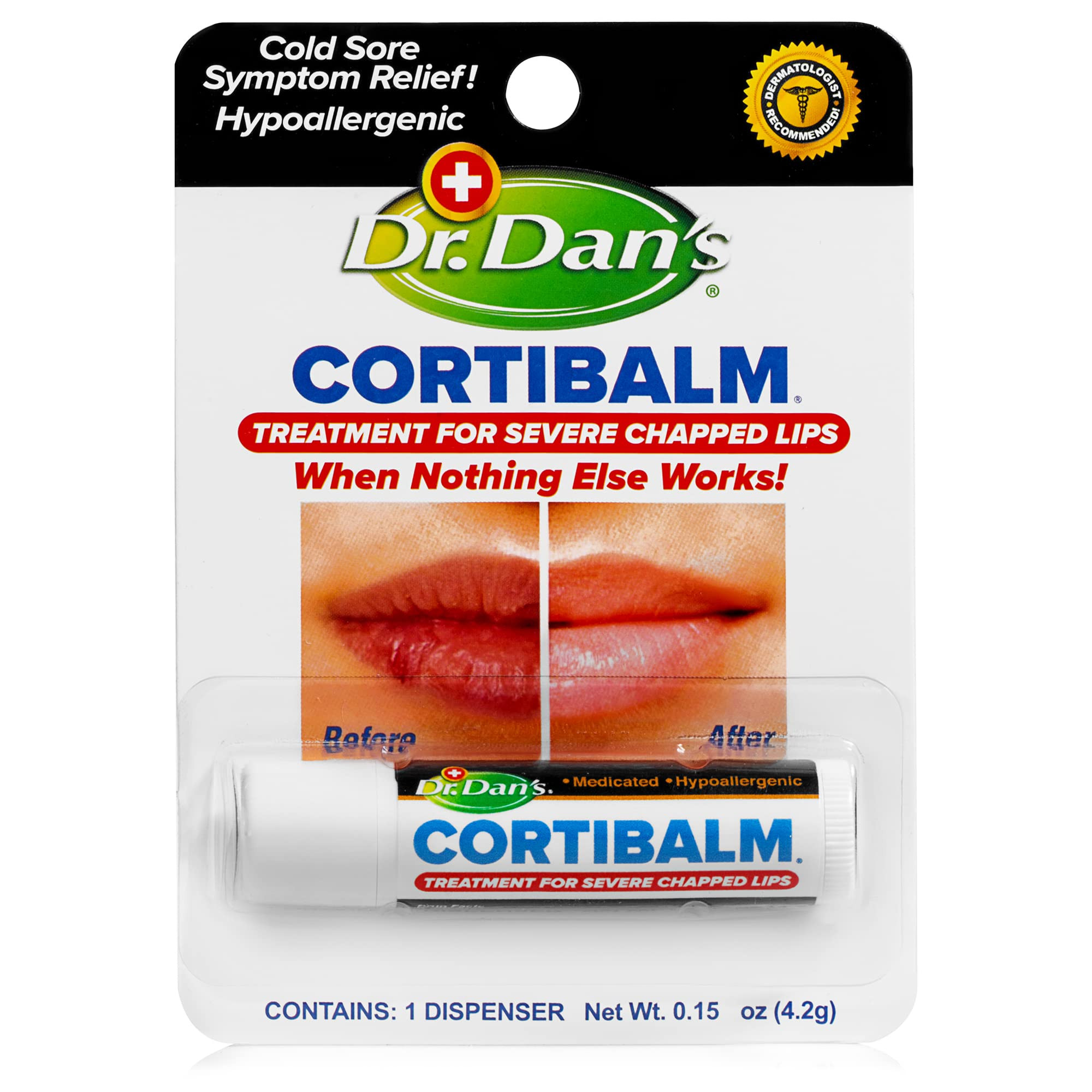 Dr. Dan's Cortibalm - 1 Pack - for Dry Cracked Lips - Healing Lip Balm for Severely Chapped Lips ... | Amazon (US)