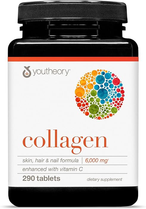 Youtheory Advanced Collagen - 6,000 mg Hydrolyzed Collagen Peptides - Includes Antioxidants & Con... | Amazon (US)