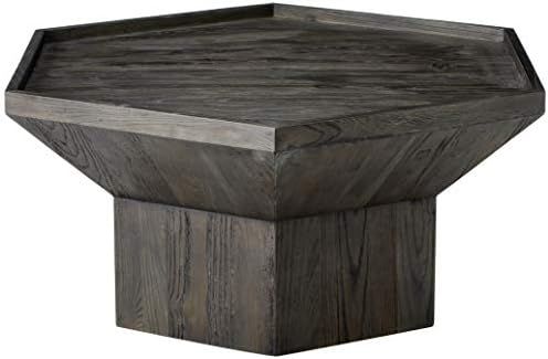 Amazon Brand – Rivet Geometric Elm Wood Coffee Table, 43"W, Dark Grey Finish | Amazon (US)
