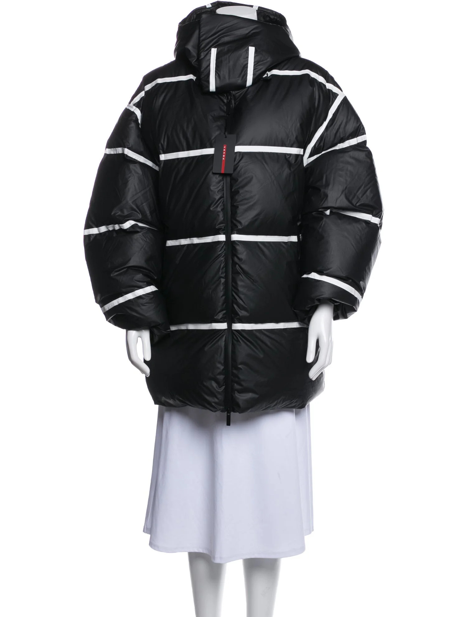 Striped Down Coat w/ Tags | The RealReal