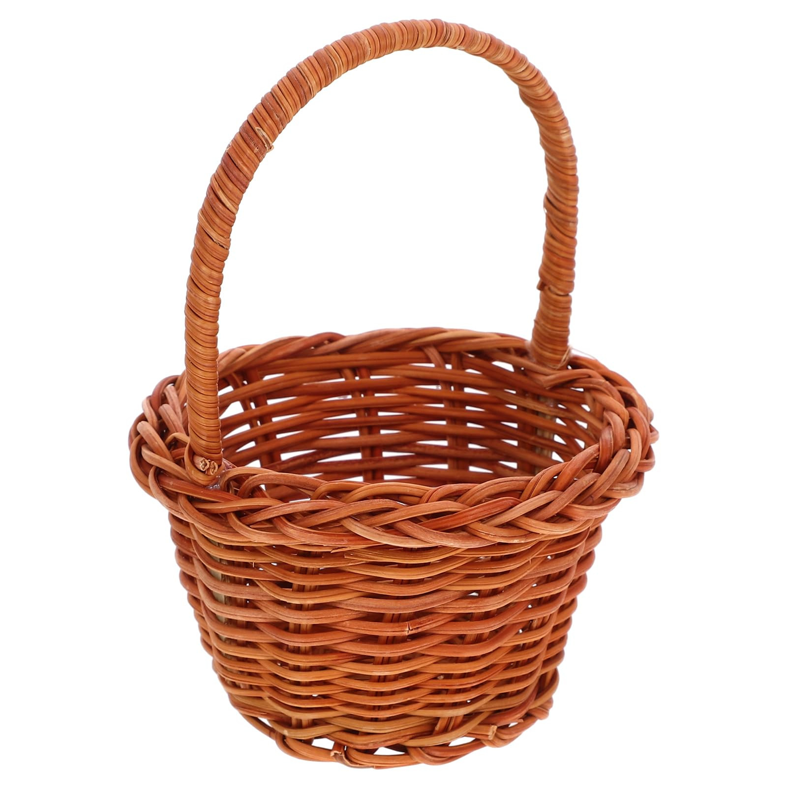 MAGICLULU Mini Rattan Woven Basket Natural Round Picnic Basket with Handle Woven Wicker Storage B... | Amazon (US)