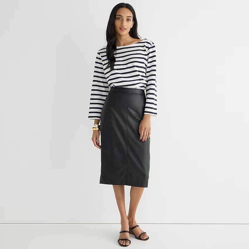 No. 3 Pencil skirt in faux leather | J.Crew US
