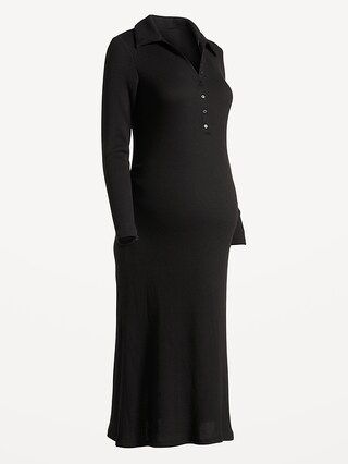 Maternity Fit &amp; Flare Henley Midi Dress | Old Navy (US)