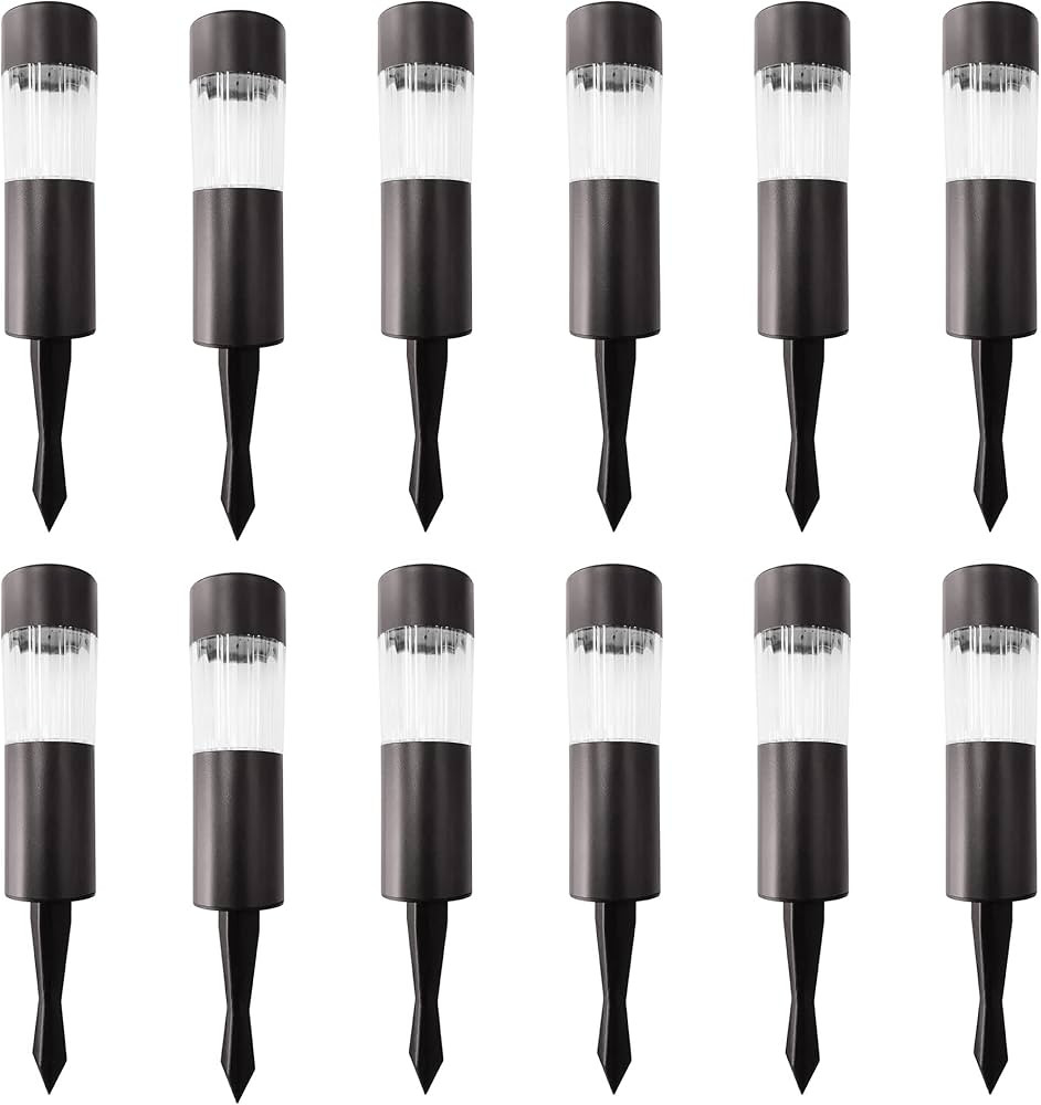 Amazon Basics Outdoor Waterproof Solar Yard Pathway Lights, Bronze, 12-Pack, 1.85 in x 1.85 in x ... | Amazon (US)