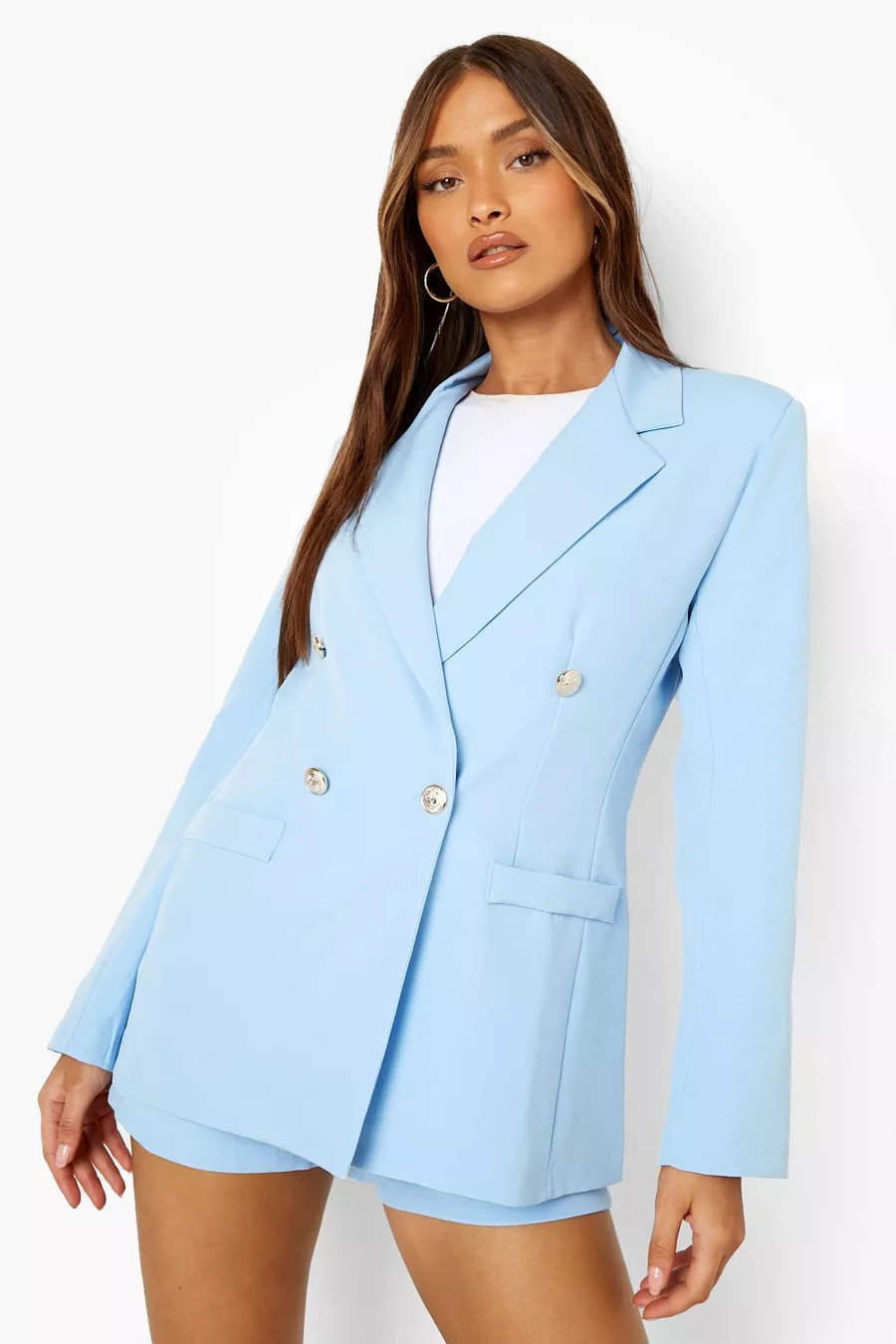 Tailored Gold Button Blazer | Boohoo.com (US & CA)