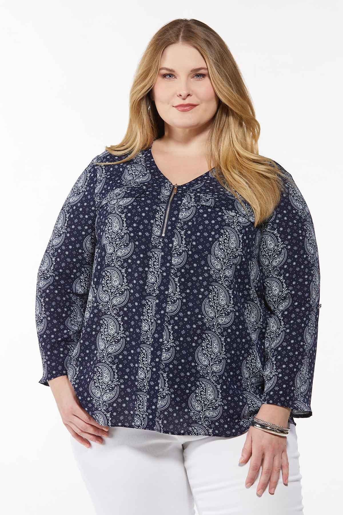 Plus Size Zip Front Equipment Top | Cato Fashions