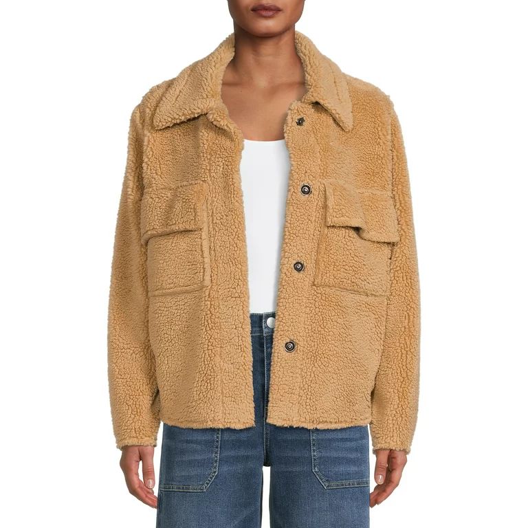 Time and Tru Women's Sherpa Jacket | Walmart (US)