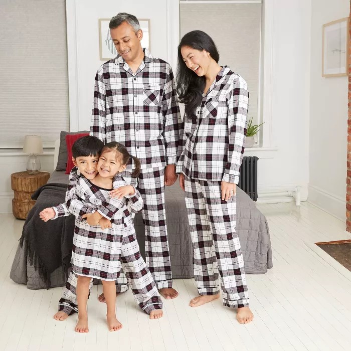 Women's Holiday Plaid Flannel Matching Family Pajama Set - Wondershop™ White | Target