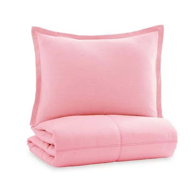 Gap Home Kids Washed Denim Organic Cotton Comforter Set, Twin, Pink, 2-Pieces | Walmart (US)
