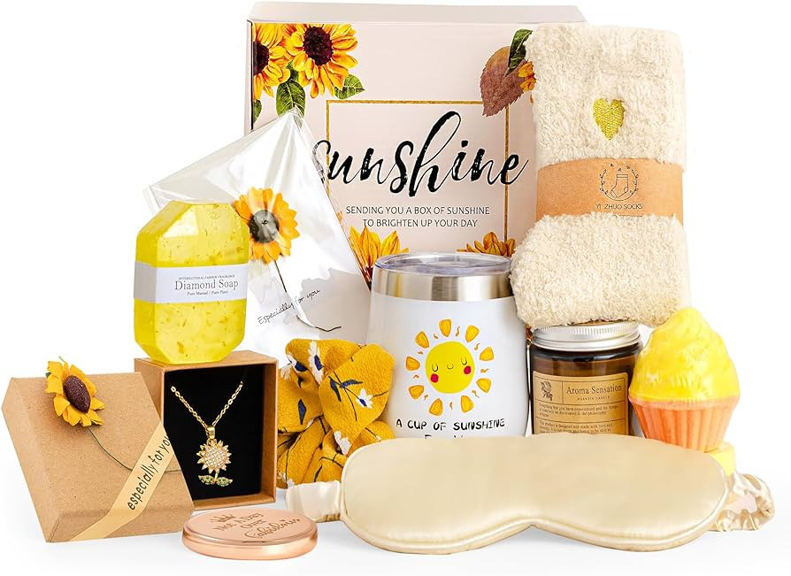 HBlife Sunflower Birthday Gifts for Women Get Well Soon Gifts Basket Mothers Day Gift Ideas Sendi... | Amazon (US)
