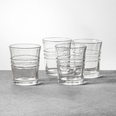 4pk Embossed Glass Drinkware Short - Hearth & Hand™ with Magnolia | Target