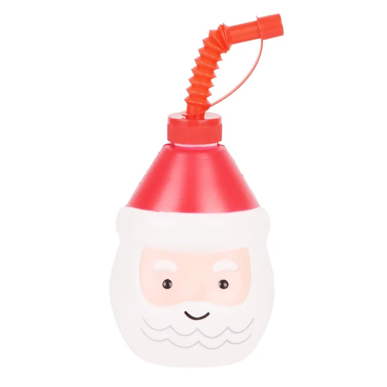 Plastic Santa Christmas Sippy Cup with Lid & Straw, 13.8 oz, by Holiday Time | Walmart (US)