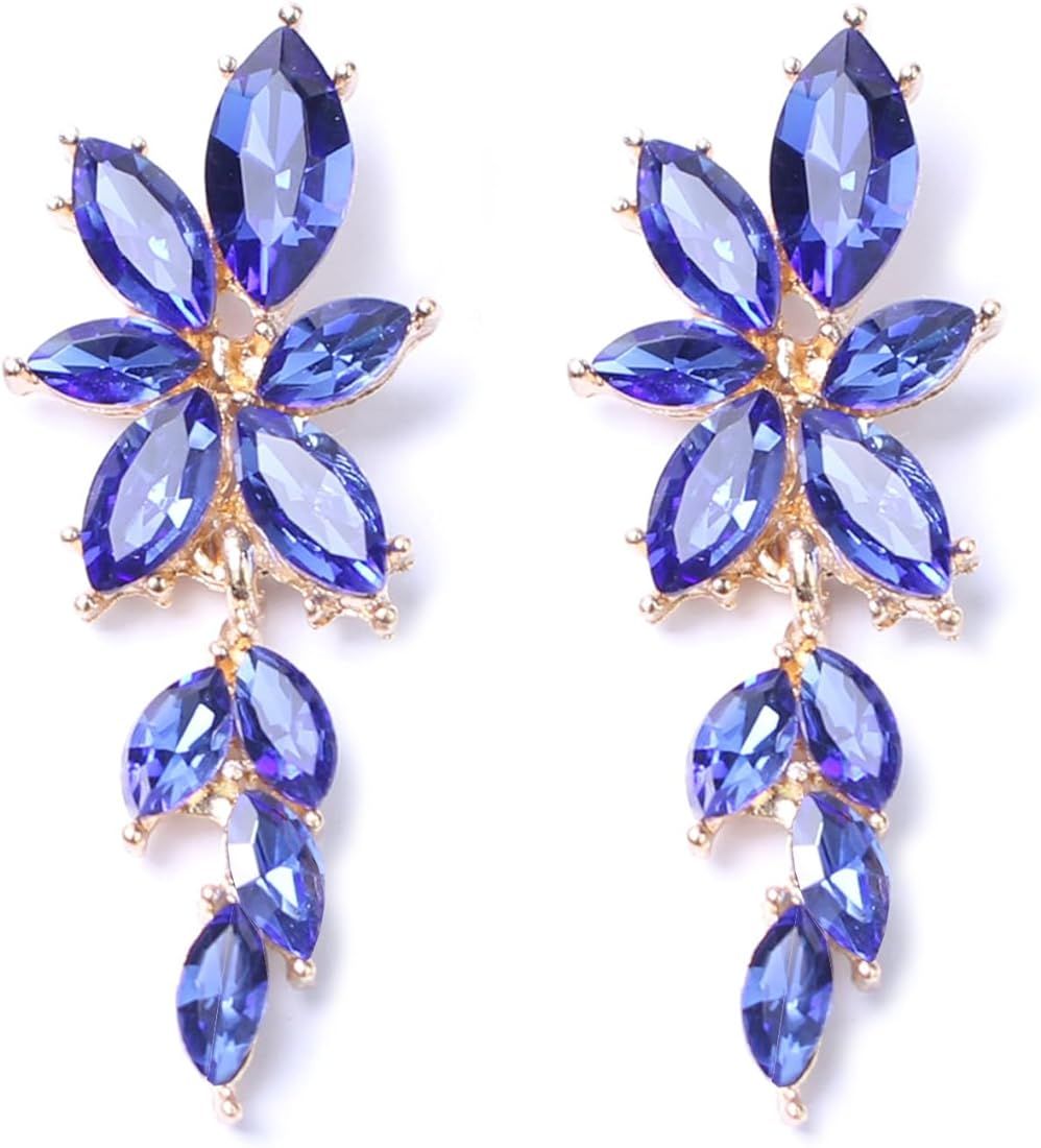 ATIMIGO Elegant Rhinestine Dangle Earrings Marquise Crystal Wedding Bridal Earrings for Brides Br... | Amazon (US)