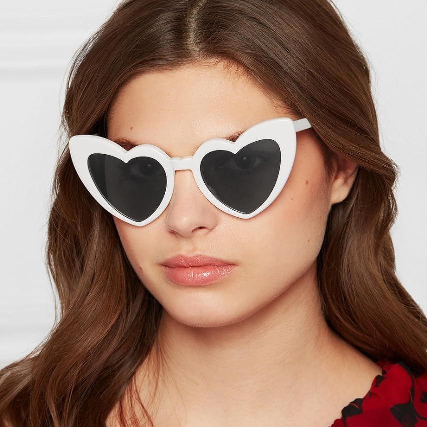 Amazon.com: Love Heart Shaped Sunglasses for Women - Vintage Cat Eye Mod Style Retro Glasses as B... | Amazon (US)